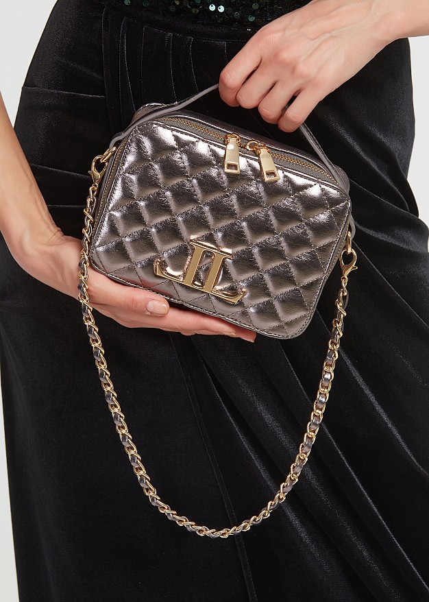 Monogram quilted bag in leather look