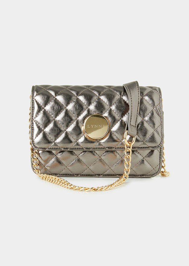 Metallic quilted purse