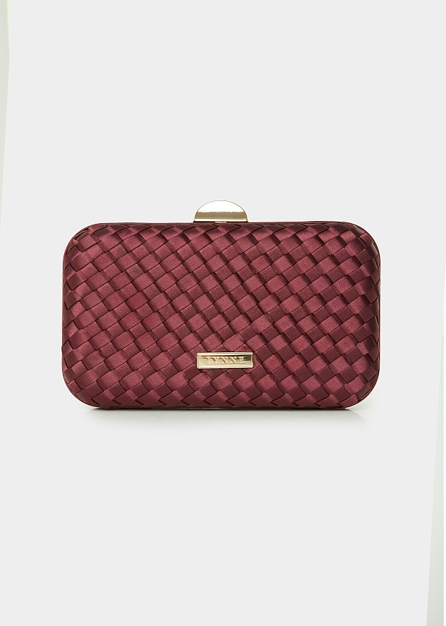 Clutch bag in woven look