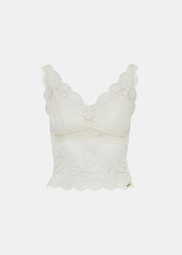 Bralette με δαντέλα λουλούδι