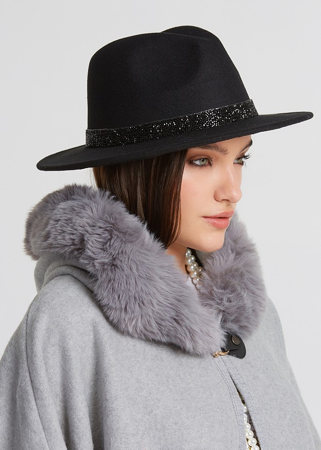 A wool blend look hat