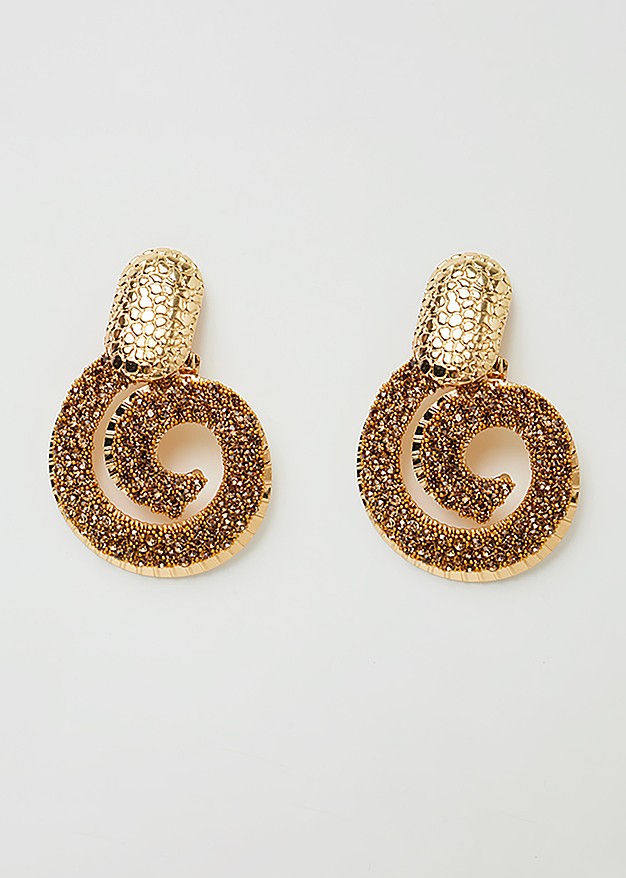 Swirl drop earrings in gold tone