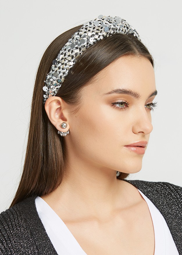 Tweed sequin headband