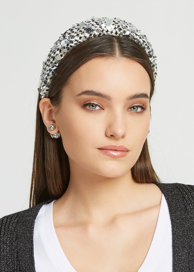 Tweed sequin headband