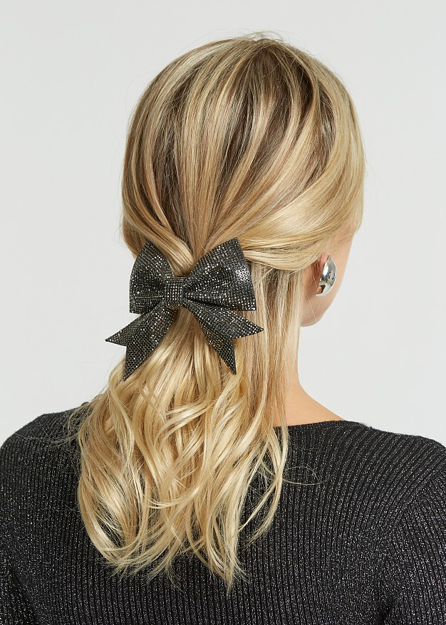 Barrette bow hair clip in strass