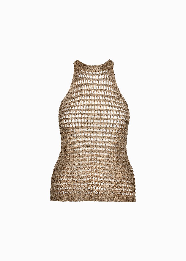 Net knitted halter neck top