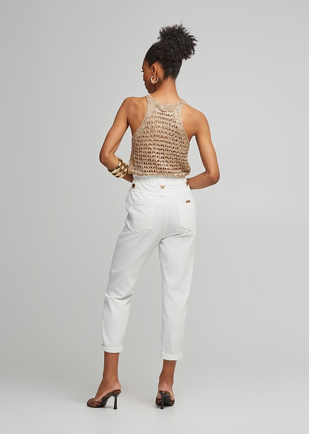 Net knitted halter neck top | LYNNE