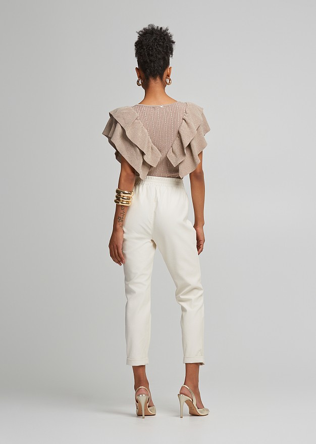 Frilled lurex blouse