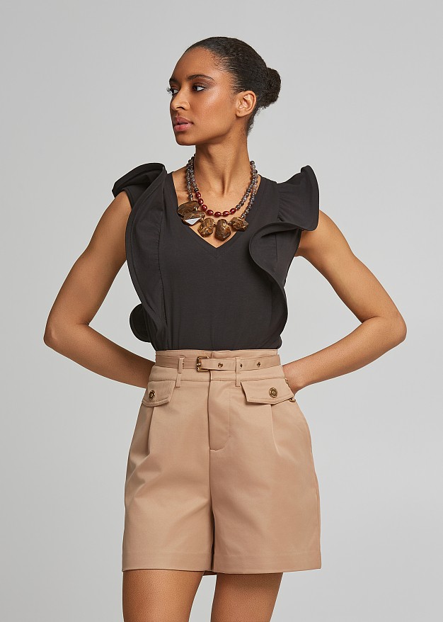 Cotton blouse with ruffles