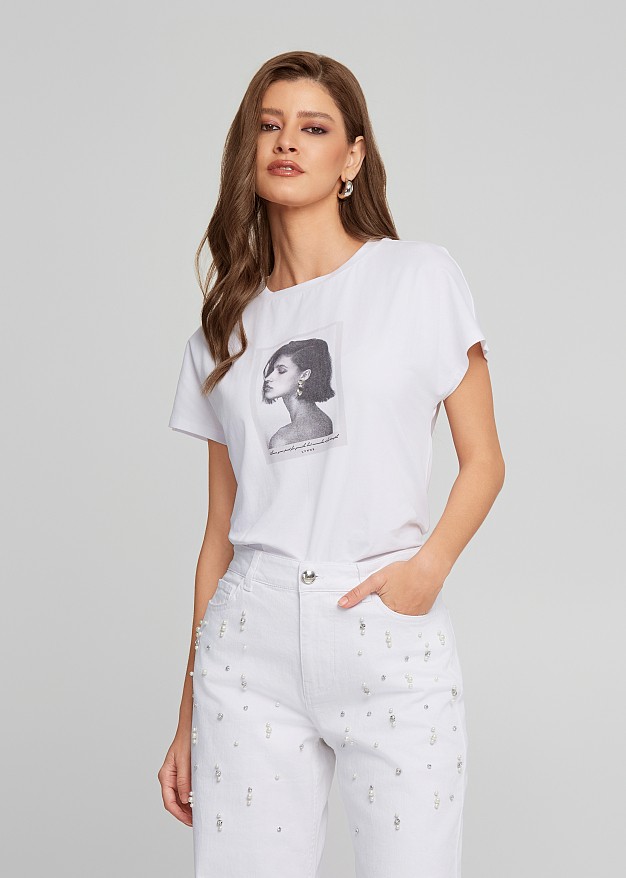 Girl graphic t-shirt with embellishment