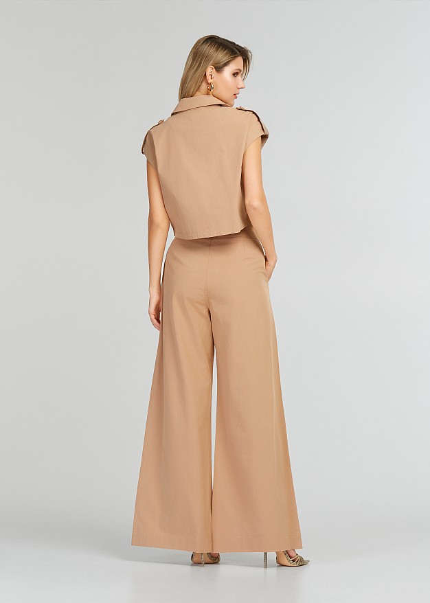 Pants gabardine wide leg