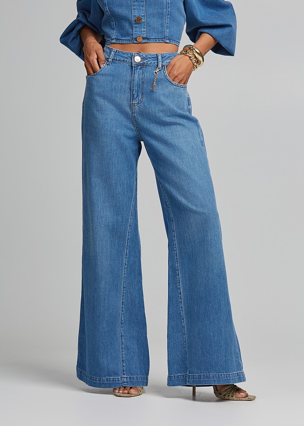 High waisted denim pants