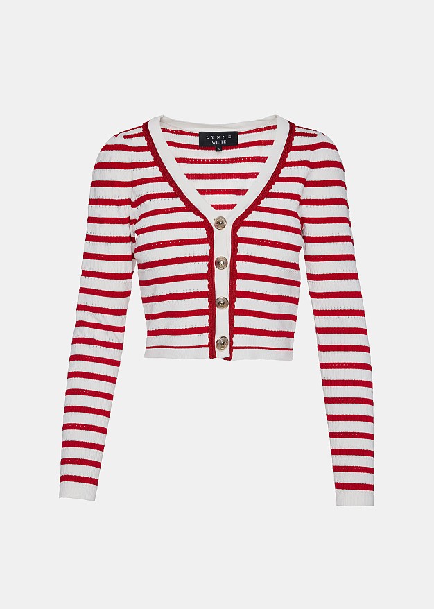 Striped knitted cardigan