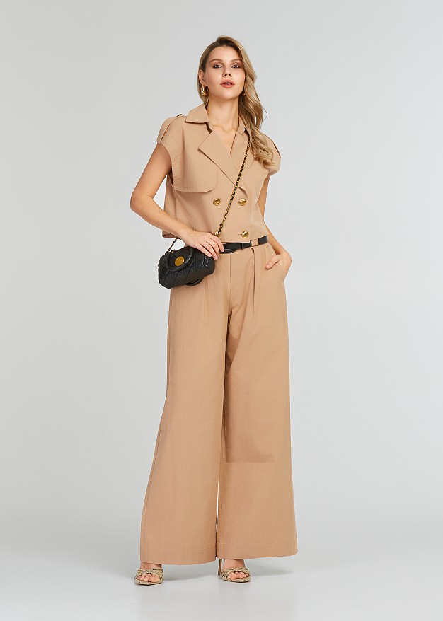 Vest crop gabardine