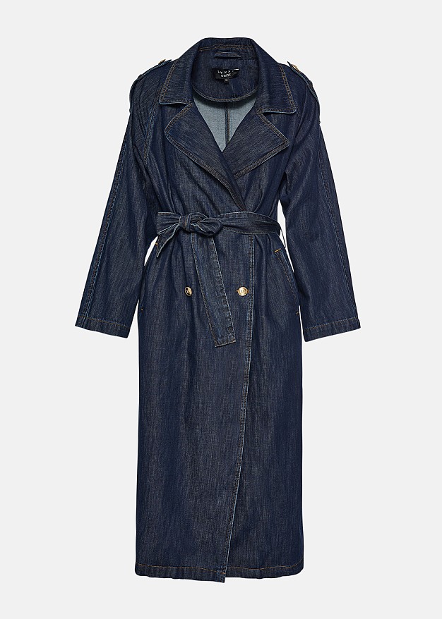 Long denim spring coat