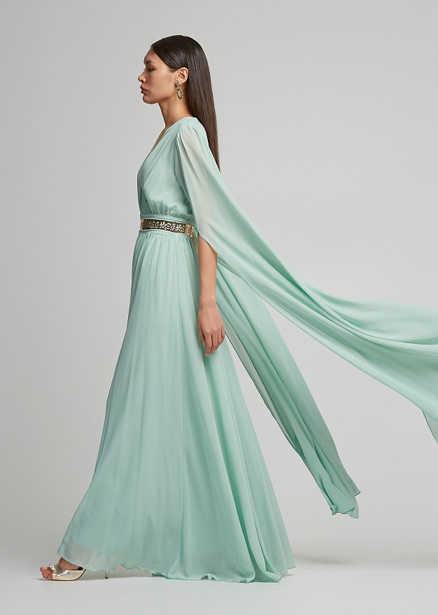 Split angel sleeve maxi dress