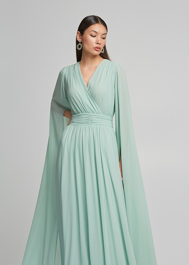 Split angel sleeve maxi dress