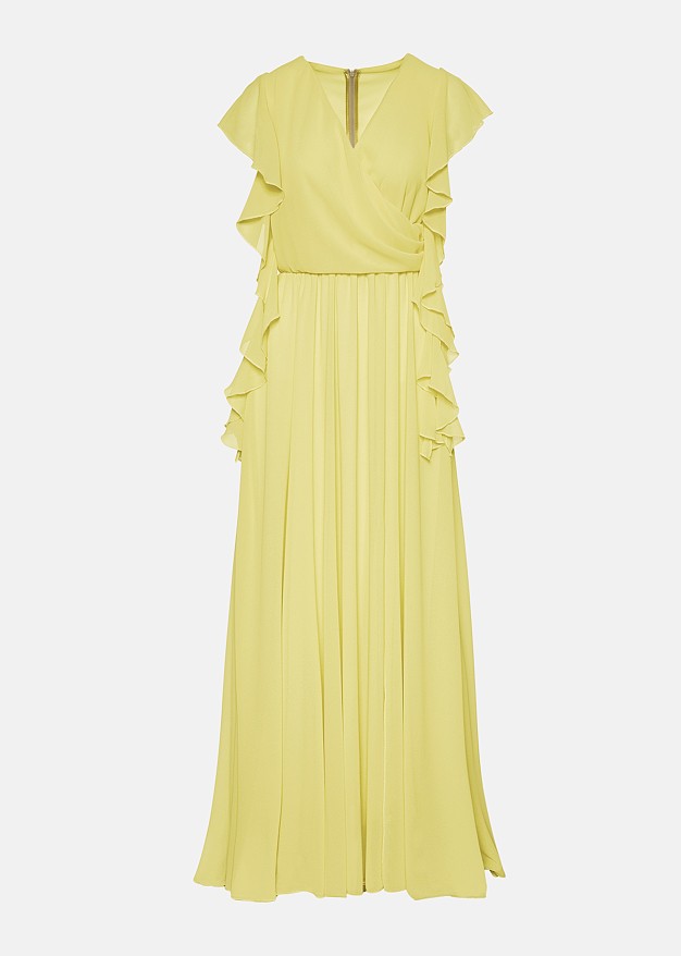 Frilled maxi dress in wrap style