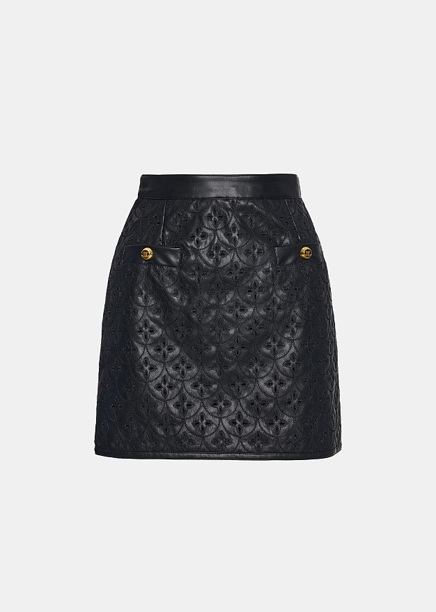 Mini skirt in leather look