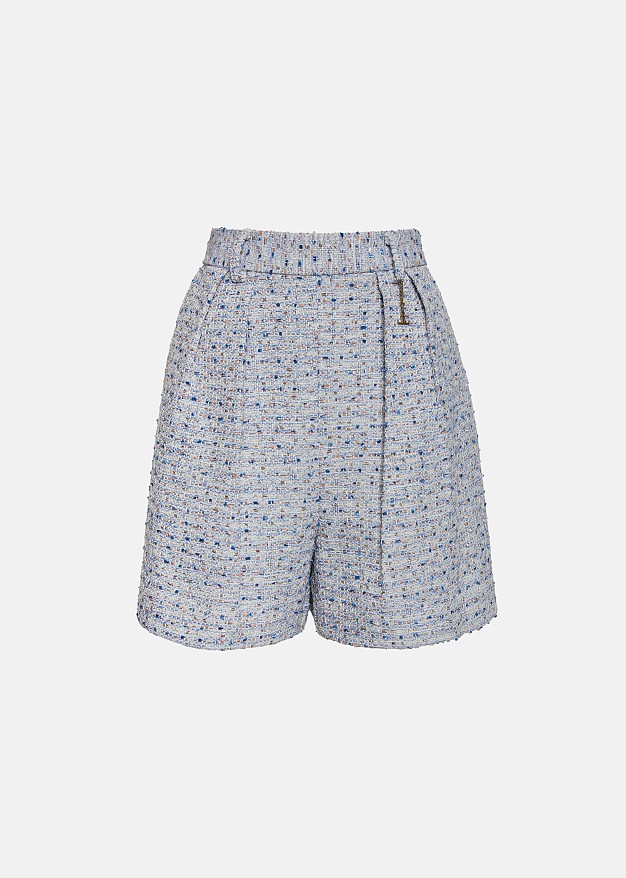 Shorts tweed with decorative chain