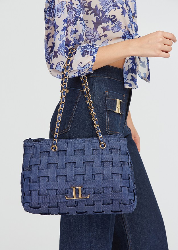 Denim shopper bag