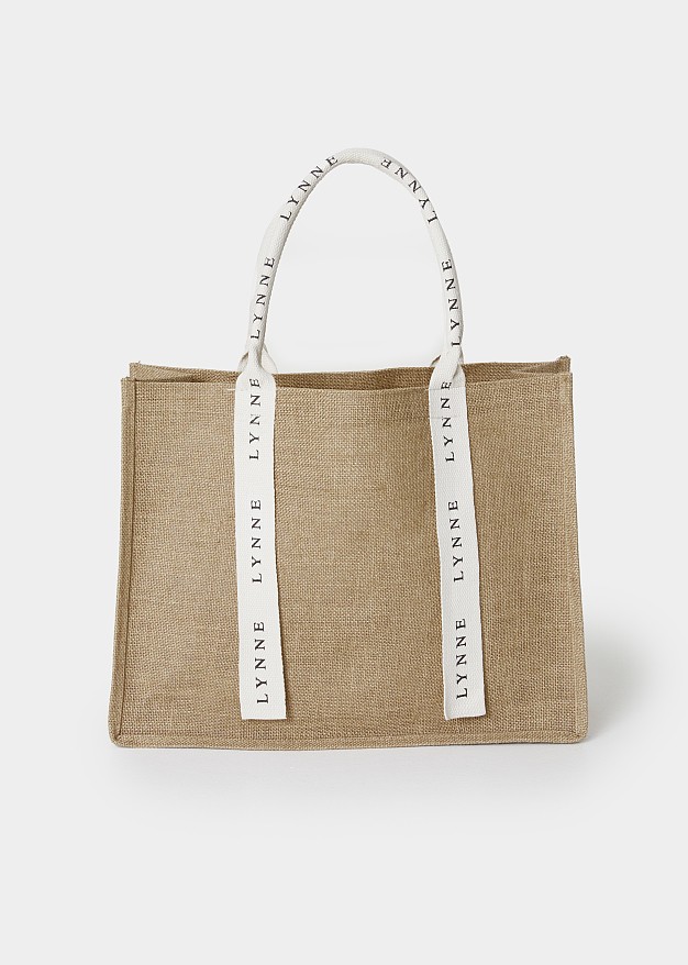 Straw tote bag in natural