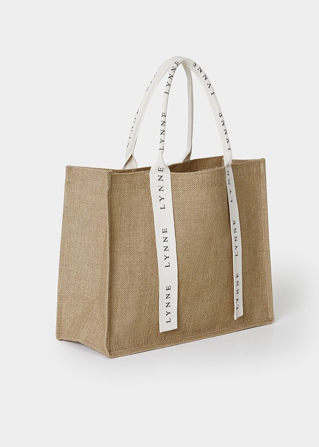 Straw tote bag in natural