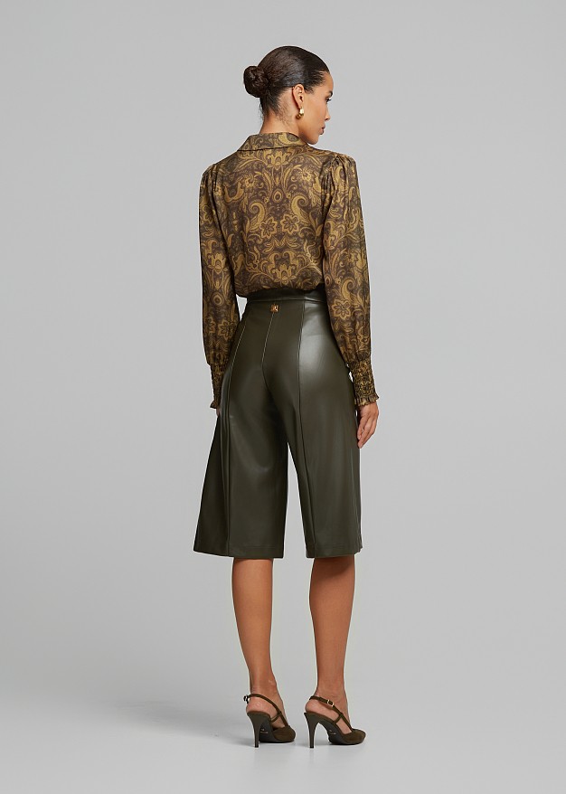 Leather look zip culotte | LYNNE