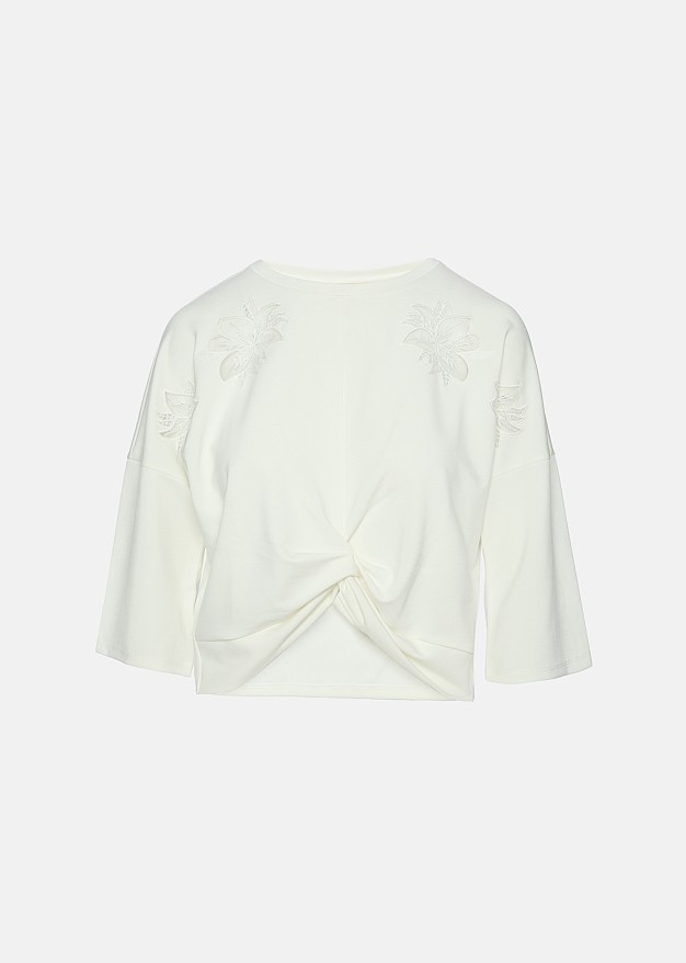 Blouse with sheer details
