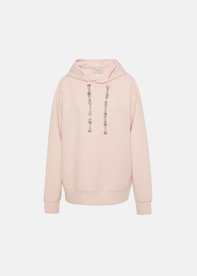 Hoodie sweatshirt with crystals