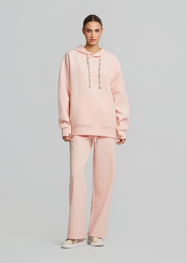Hoodie sweatshirt with crystals
