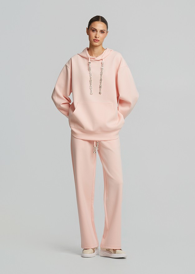 Hoodie sweatshirt with crystals