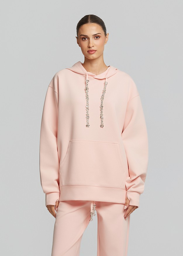 Hoodie sweatshirt with crystals