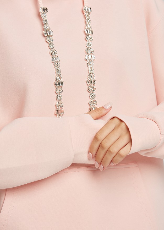 Hoodie sweatshirt with crystals