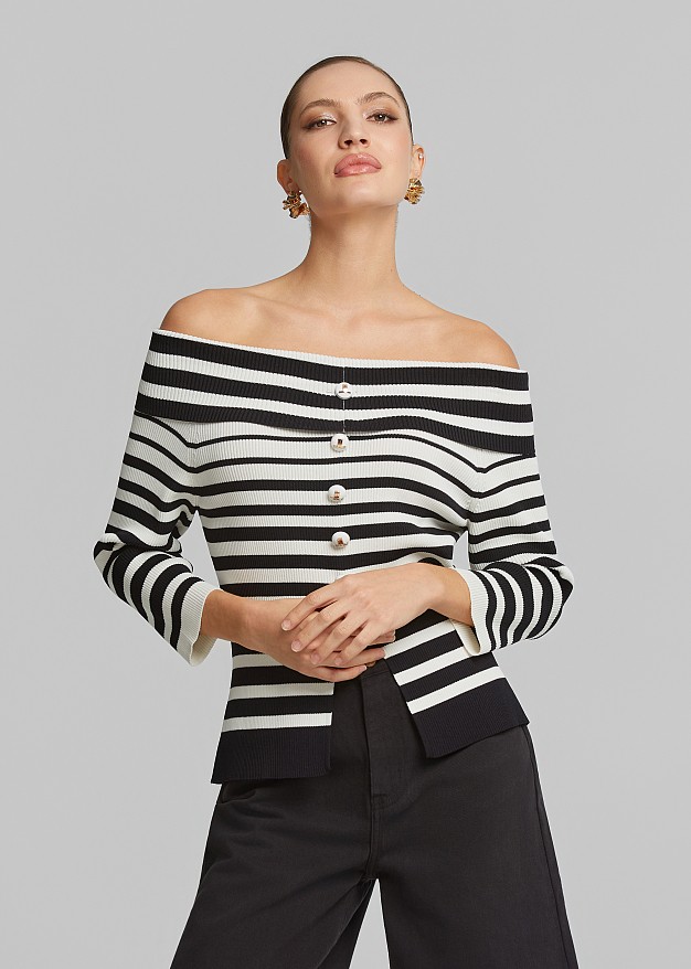 Striped knitted top