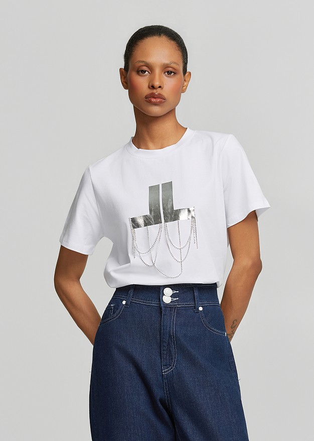 Logo T-shirt with chains