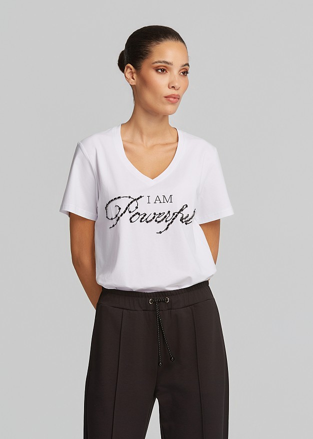 T-shirt with embroidered sequins