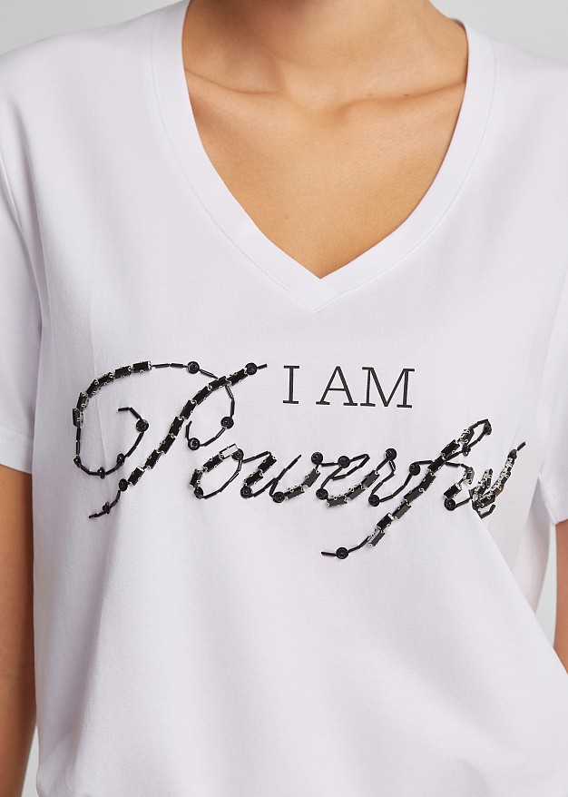 T-shirt with embroidered sequins