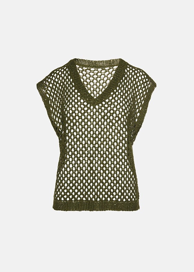 Lurex top with a V-neckline