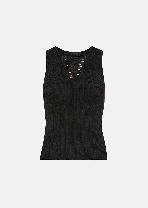 Sleeveless lurex top