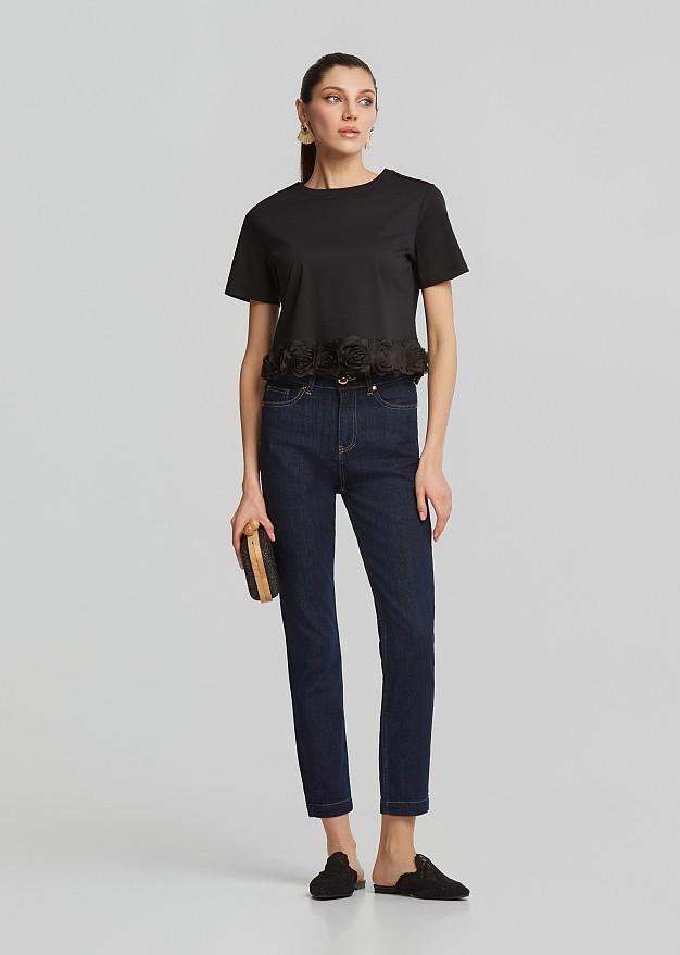 Crop embellishment top