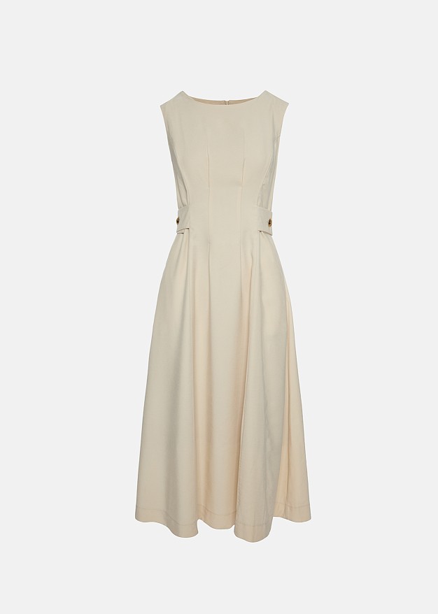 Midi dress with pleats