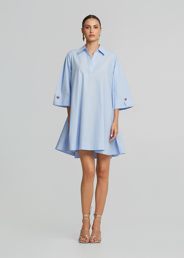 Poplin mini dress in A line