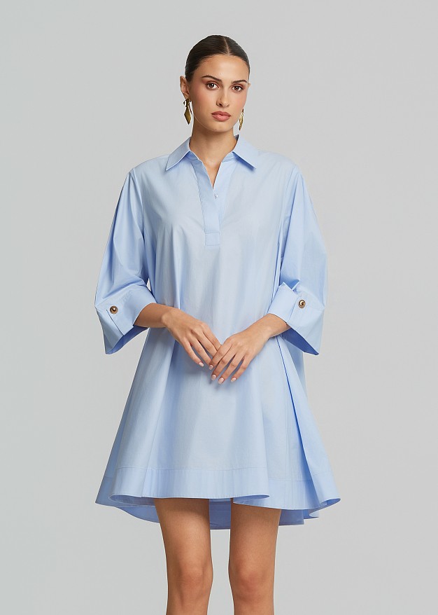 Poplin mini dress in A line