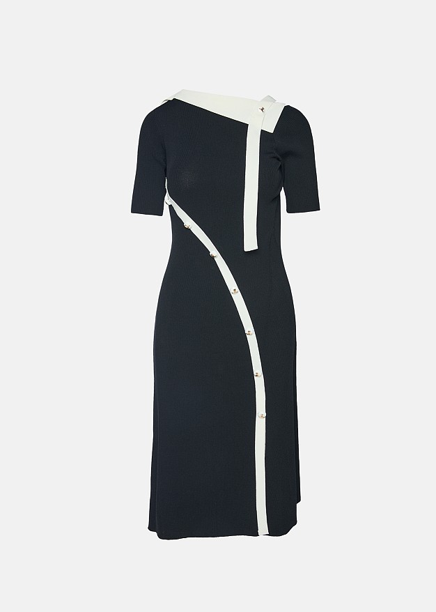 Knitted dress with contrast details