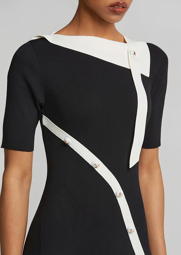 Knitted dress with contrast details