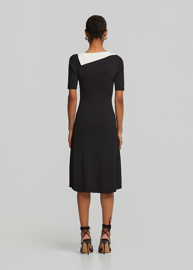 Knitted dress with contrast details