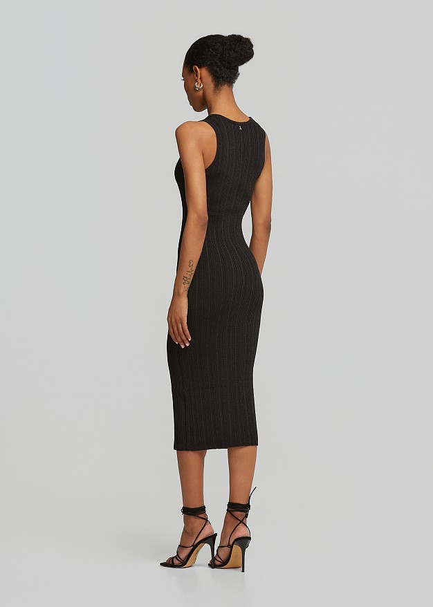 Midi knitted lurex dress
