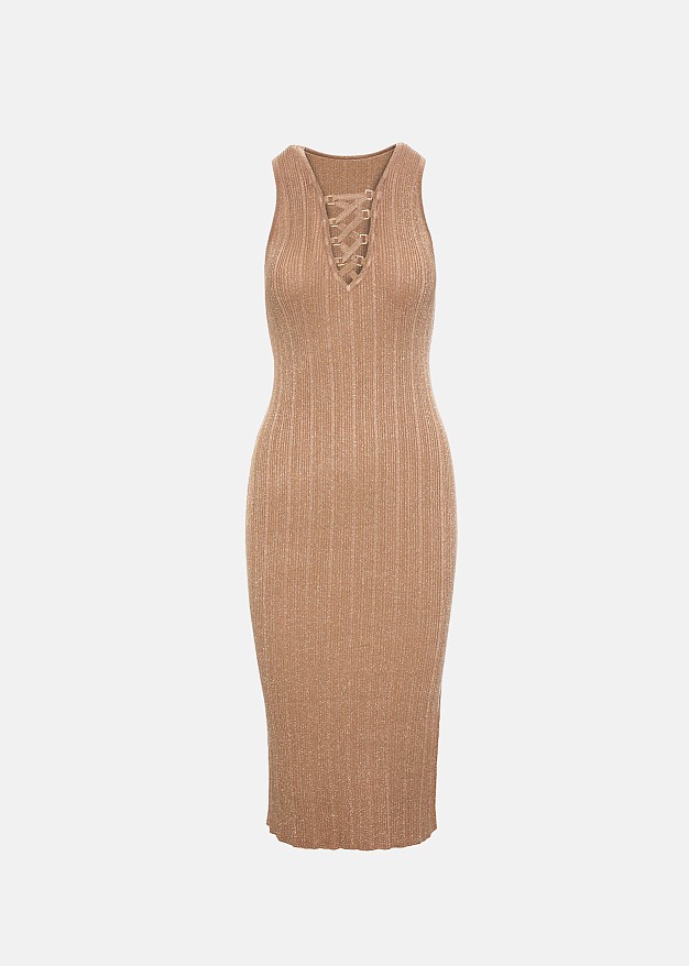 Midi knitted lurex dress