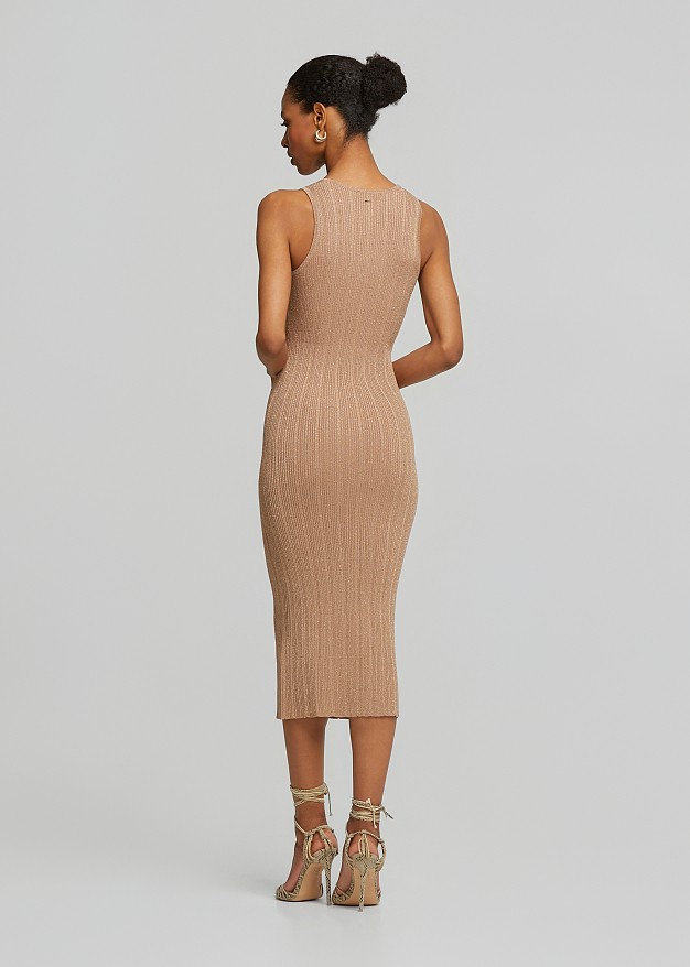 Midi knitted lurex dress